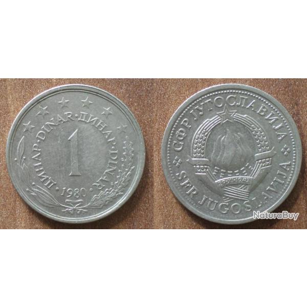 Yougoslavie 1 Dinar 1980 Piece Dinara Embleme