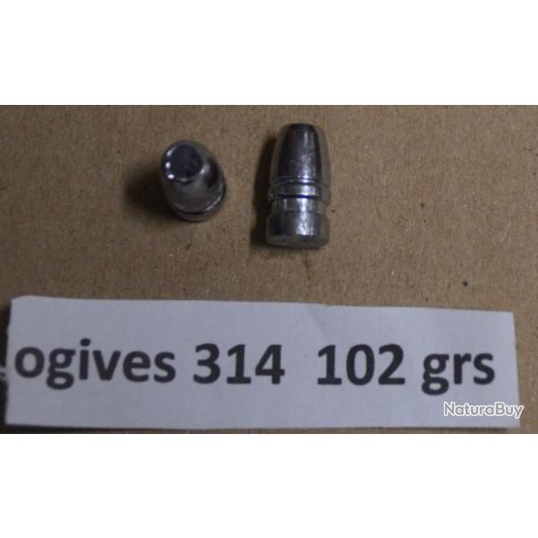 Ogives 314 /102 grs rechargement revolver colt ou autre poudre noire