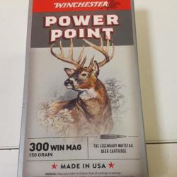 CARTOUCHES WINCHESTER CAL. 300 WIN MAG POWER POINT 155 GRAINS