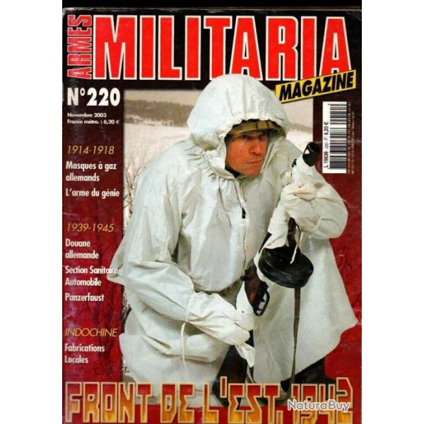 Militaria magazine 220 masques  gazallemands wwI, fabrications locales en indochine 45-55