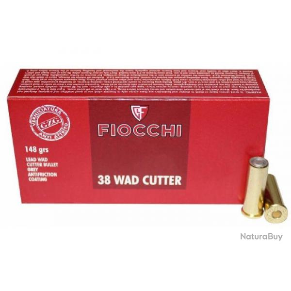 MUNITIONS FIOCCHI 38 SPECIAL WAD CUTTER 148 GRAINS