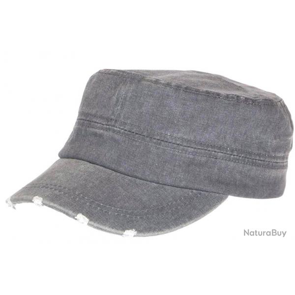 Casquette Militaire Vintage Grise Vieillie en Coton Tendance Kolja Taille unique Gris