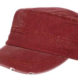 Casquette Militaire Vintage Rouge Vieillie en Coton Tendance Kolja Taille unique Rouge
