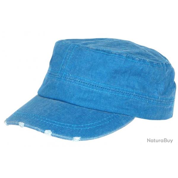 Casquette Militaire Vintage Bleue Vieillie en Coton Tendance Kolja Taille unique Bleu