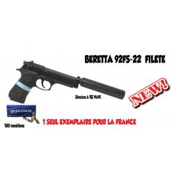 Pack pistolet Beretta 92 FS filetée calibre .22 LR 1/2X28 UNEF