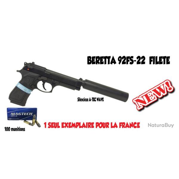 Pack pistolet Beretta 92 FS filete calibre .22 LR 1/2X28 UNEF