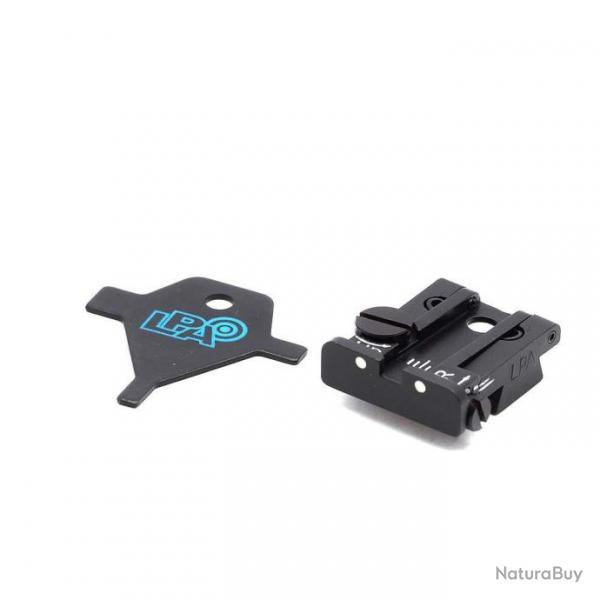 LPA TPU86BZ30 Vise arrire rglable avec points blancs pour CZ 75 SP01, CZ SHADOW 2