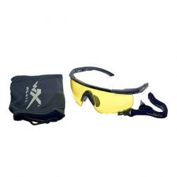 Wiley X 300 SABRE ADV. Monture jaune noir mat avec lunettes de sac