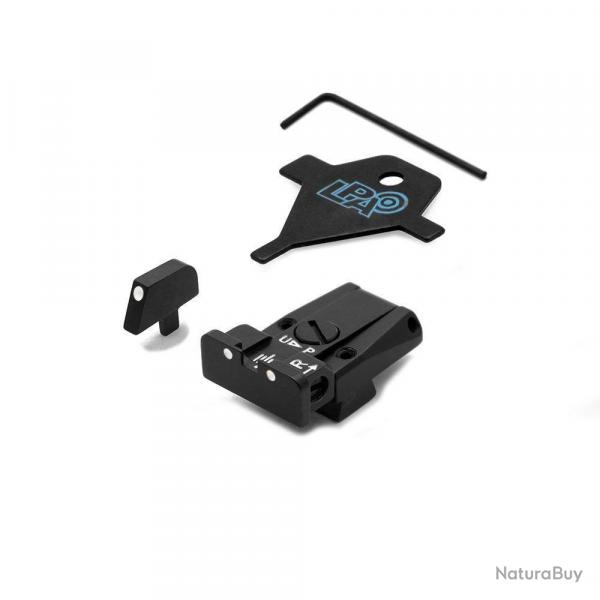 LPA SPR75CZ30 Kit de vise rglable pour CZ 75 (ancien modle Brno) avec points blancs