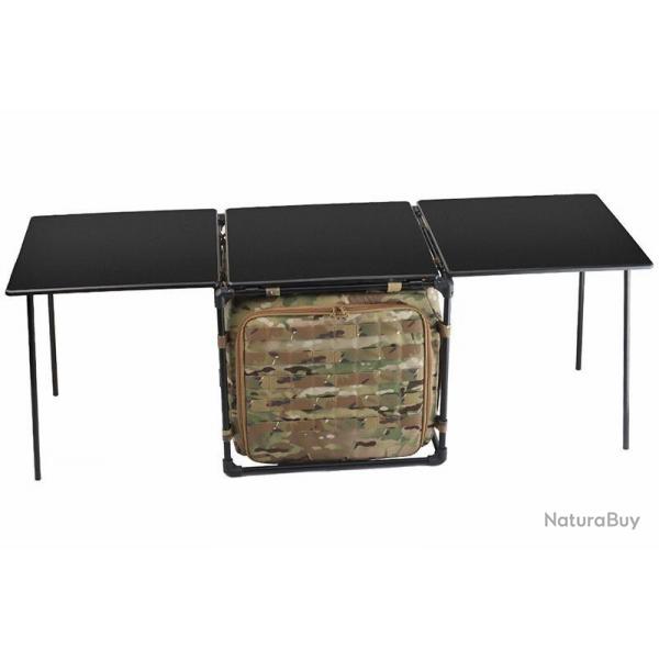 Table Pliable Tactique Transportable 3 Tables + Sac Rangement Camouflage Camping Randonne
