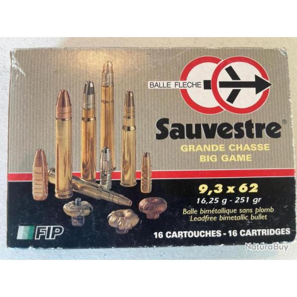 Munitions SAUVESTRE Cal. 9.3x62 FIP - 251 grs *1 sans prix de reserve*