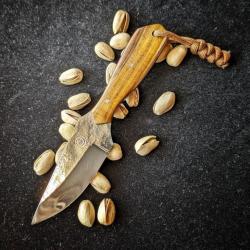 Couteau fixe « le Martinet » court - Pistachier