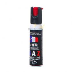Bombe lacrymogène GAZ CS 25ml sécurité 1/4 de tour - CBM (fabriqué en France)