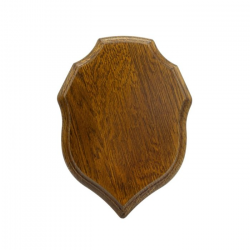 Ecusson en chêne doré Januel chevreuil - 23 x 17 cm