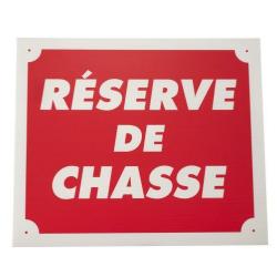 Panneau de signalisation Januel réserve de chasse - Polypropylène/Rouge / 25x30 cm