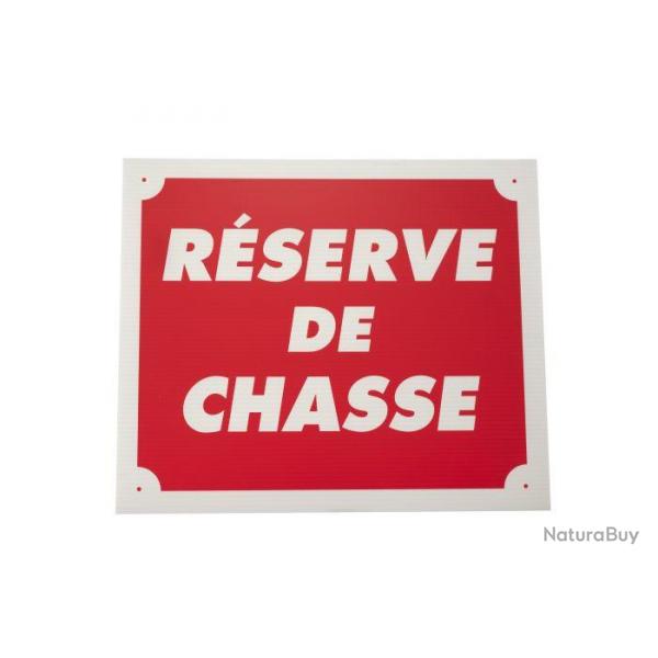 Panneau de signalisation Januel rserve de chasse - Alu/Rouge / 25x30 cm