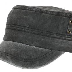 Casquette Militaire Noire Vintage en Coton Tendance Havana Taille unique Noir