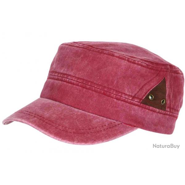 Casquette Militaire Rouge Originale en Coton Classe Stiago Taille unique Rouge