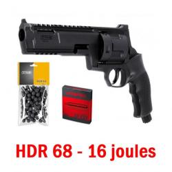 Pack Revolver Umarex T4E HDR 68 16 joules,100 billes, 5 CO2