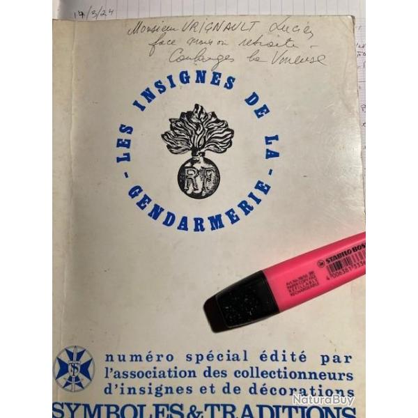 Insigne de la GENDARMERIE par symbole et tradition - numro spcial 1974