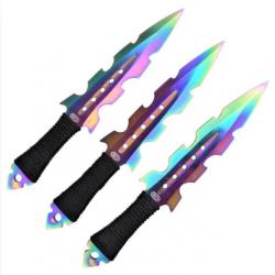 3 couteaux à lancer rainbow