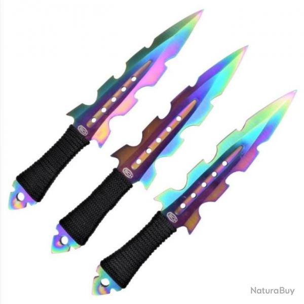 3 couteaux  lancer rainbow