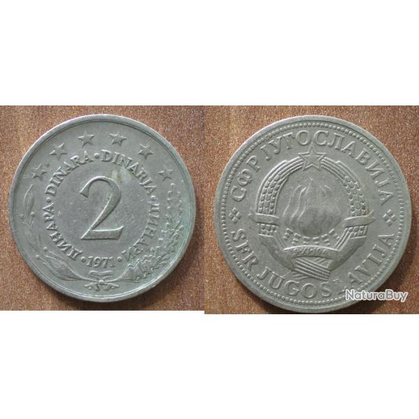 Yougoslavie 2 Dinars 1971 Piece Dinara Embleme