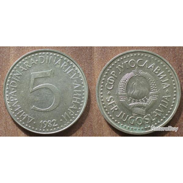 Yougoslavie 5 Dinars 1982 Piece Dinara Embleme