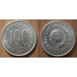 Yougoslavie 100 Dinars 1987 Piece Dinara Embleme