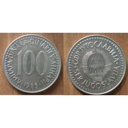 Yougoslavie 100 Dinars 1985 Piece Dinara Embleme