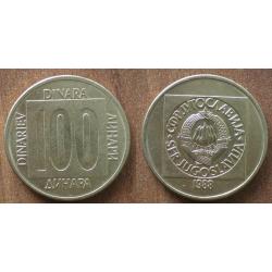 Yougoslavie 100 Dinars 1988 Piece Dinara Embleme