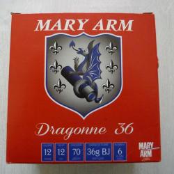 Lot de 100 cartouches Mary Arm Dragonne Cal.12 - 36Gr - BJ - plomb N° 6 (équivalent à la PUMA 36G)