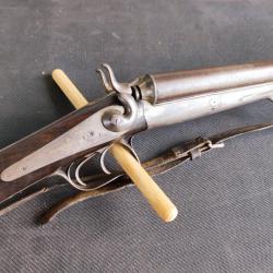 Fusil type Lefaucheux canon Damas Cal. 16 Poudre noire à chiens *1 sans prix de reserve*