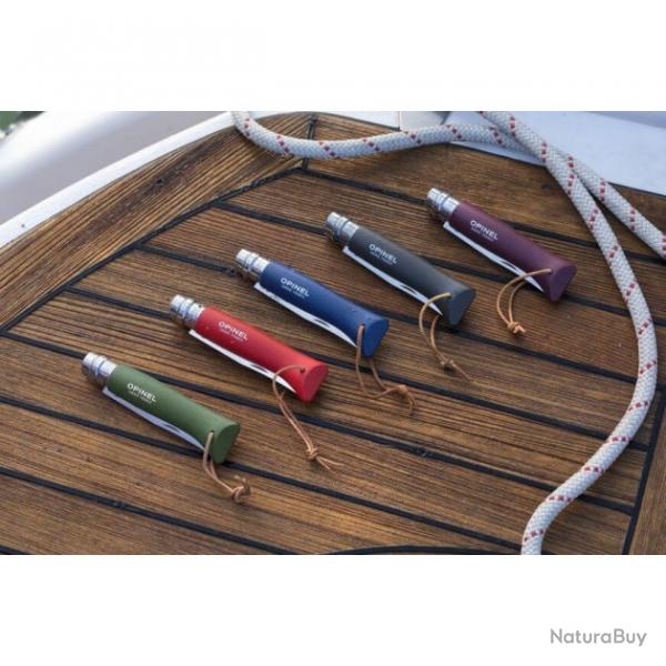 COUTEAU PLIANT OPINEL N8 BAROUDEUR COLORAMA Grenat