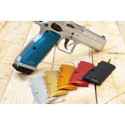 Poignées pistolet Armanov PGTGLF3D/PGTGSF3D SpidErgo pour Tanfoglio, BLEU, taille : petit cadre