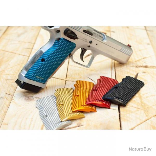 Poignes pistolet Armanov PGTGLF3D/PGTGSF3D SpidErgo pour Tanfoglio, BLEU, taille : petit cadre