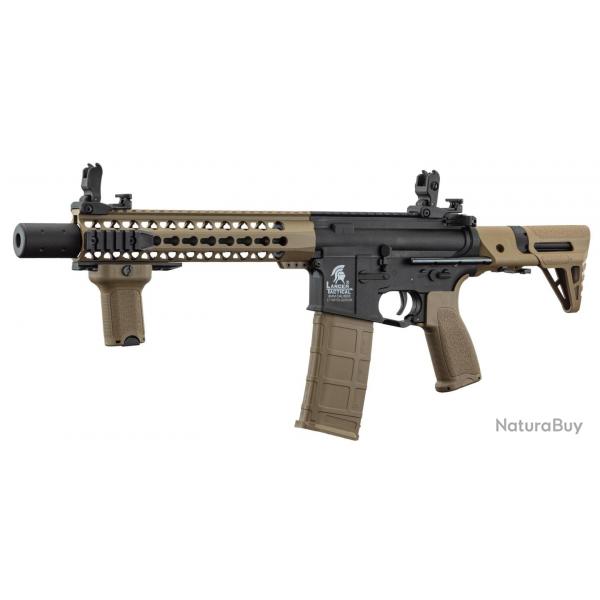 Replique Lancer Tactical AEG LT-19 GEN2 Silencer PDW 1J Tan/Noir - Noir / Tan