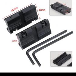 Adaptateur de rail picatinny de 11mm vers 22mm