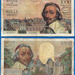 France 1000 Francs 1956 Serie A Richelieu Billet Franc Frcs Frc Frs