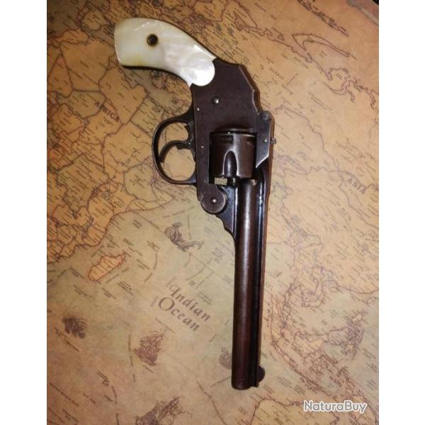Revolver de collection Iver et Johnson 32SW short bronz  5 coups canon Long, plaquettes Ivoire
