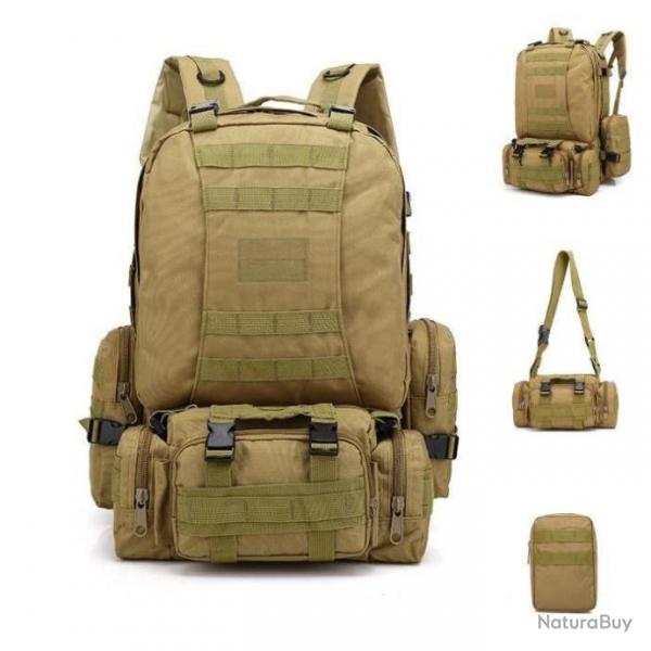 Sac  Dos Tactique Militaire Multi fonctionnel 55L Impermable Camping Trekking