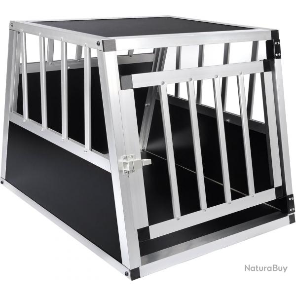 Cage de Transport Chien : Bote Respirante avec 1 Porte et Grille, Idale pour Voyage en Voiture