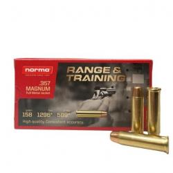 Cartouches NORMA cal.357 magnum range & training 10.2g 158gr par 500