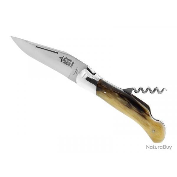 LAGUIOLE G.DAVID 2P FACON CORNE BLONDE MITRE INOX 12CM