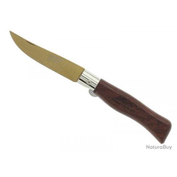 COUTEAU M.A.M. BUBINGA 11CM LAME TITANIUM BRONZE