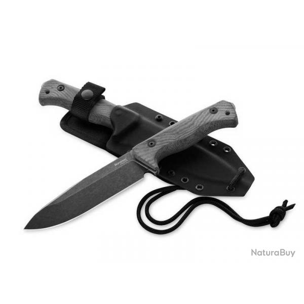 POIGNARD LIONSTEEL T6 MICARTA NOIR K490 BLACKWASH