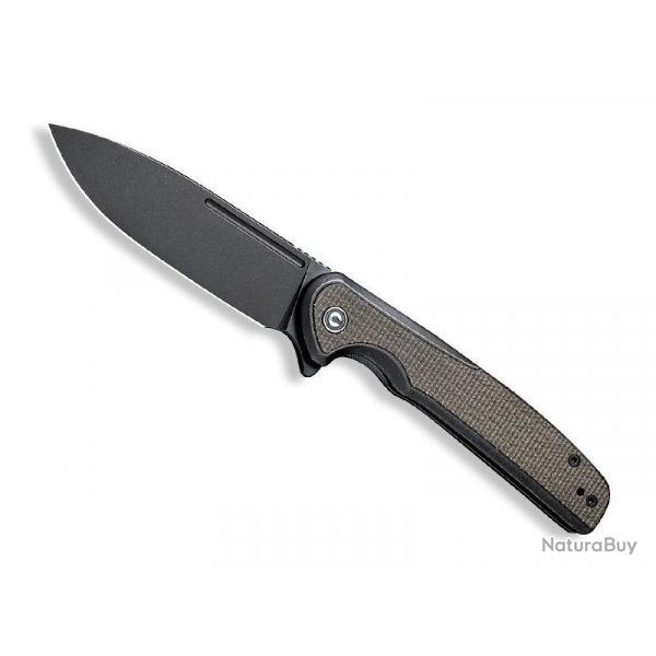 COUTEAU CIVIVI VOLTAIC MICARTA VERT FONCE BLACKWASH