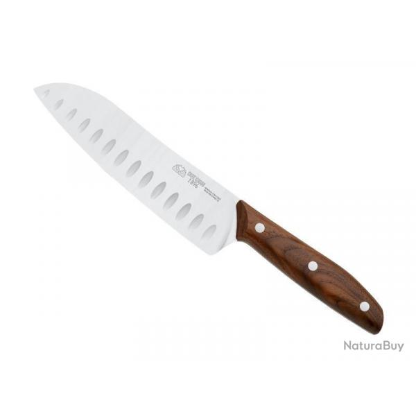 COUTEAU SANTOKU DUE CIGNI 1896 17,5CM ALVEOLE NOYER