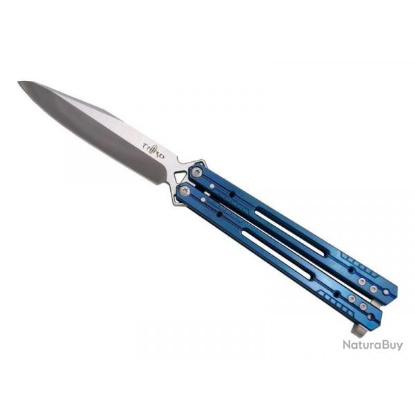 COUTEAU PAPILLON THIRD BLEU 13CM INOX SATINE