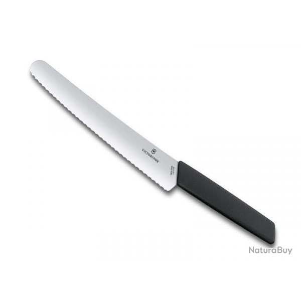 COUTEAU A PAIN VICTORINOX SWISS MODERN 22CM NOIR /CARTE